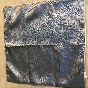 Blue and Silver Patterned Square Pillowcase